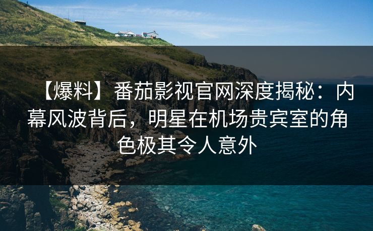 【爆料】番茄影视官网深度揭秘：内幕风波背后，明星在机场贵宾室的角色极其令人意外