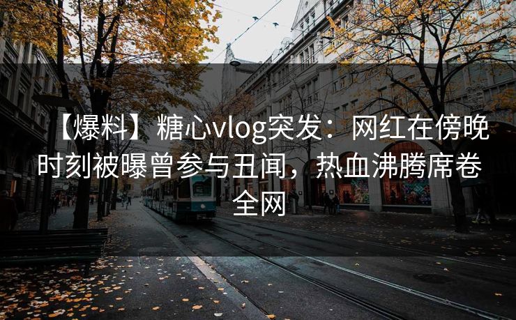 【爆料】糖心vlog突发：网红在傍晚时刻被曝曾参与丑闻，热血沸腾席卷全网