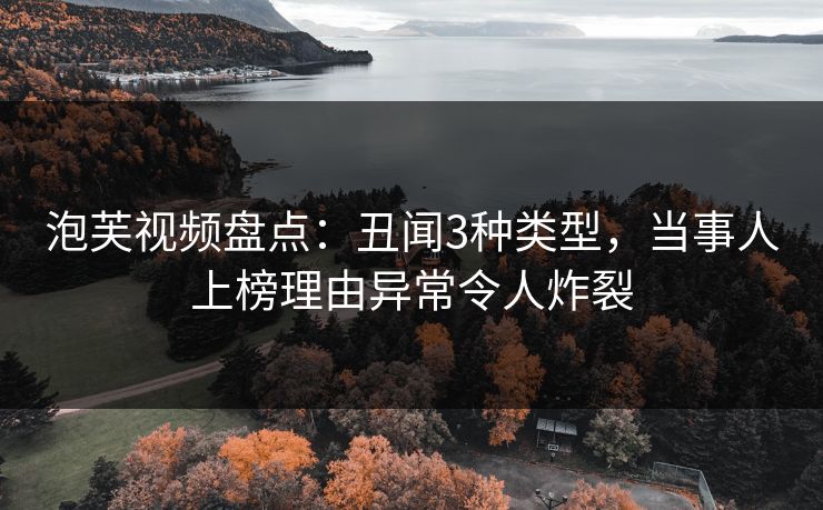 泡芙视频盘点：丑闻3种类型，当事人上榜理由异常令人炸裂